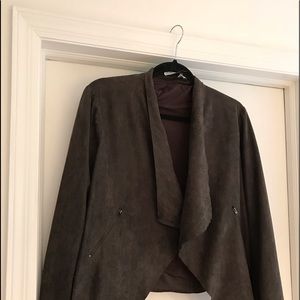 Gray/brown faux suede jacket